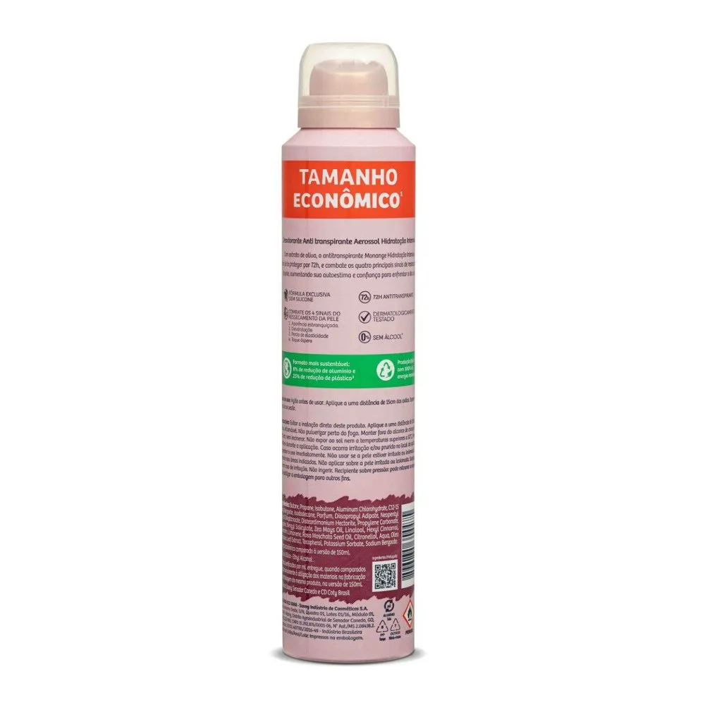 Desodorante Antitranspirante Monange Hidratação Intensiva 72h Aerossol 200ml — foto 11