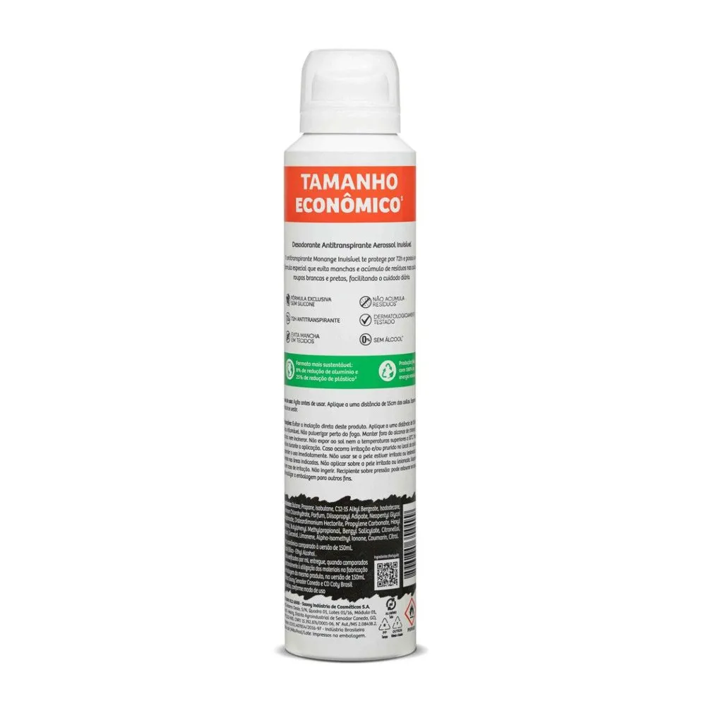 Desodorante Antitranspirante Monange Invisível 72h Aerossol 200ml — foto 11