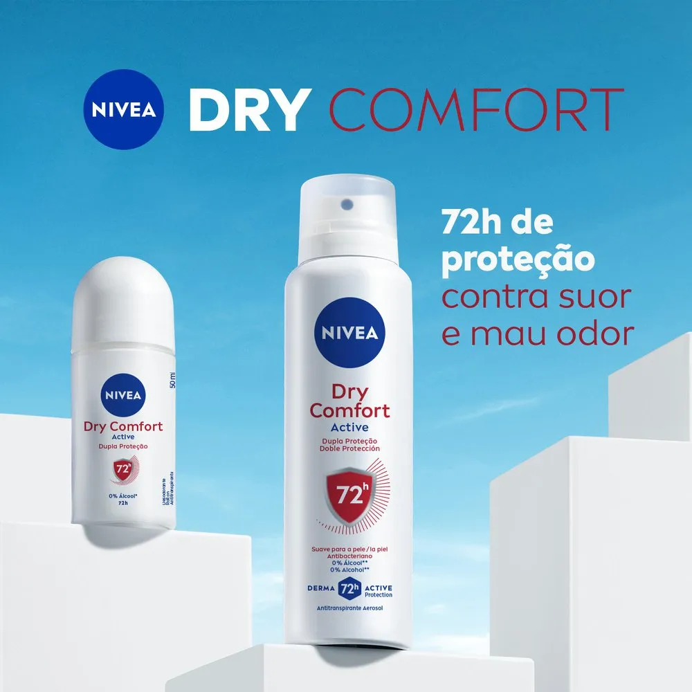 Desodorante Antitranspirante Nivea Dry Comfort Active 72h Roll-On 50ml — foto 2