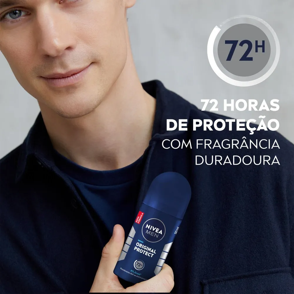 Desodorante Antitranspirante Nivea Men Original Protect 48h Roll-On 50ml — foto 3