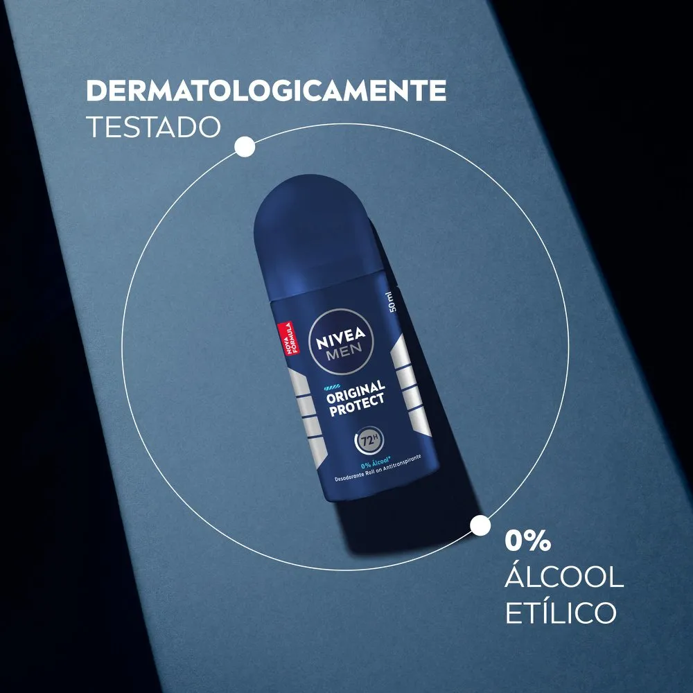 Desodorante Antitranspirante Nivea Men Original Protect 48h Roll-On 50ml — foto 6