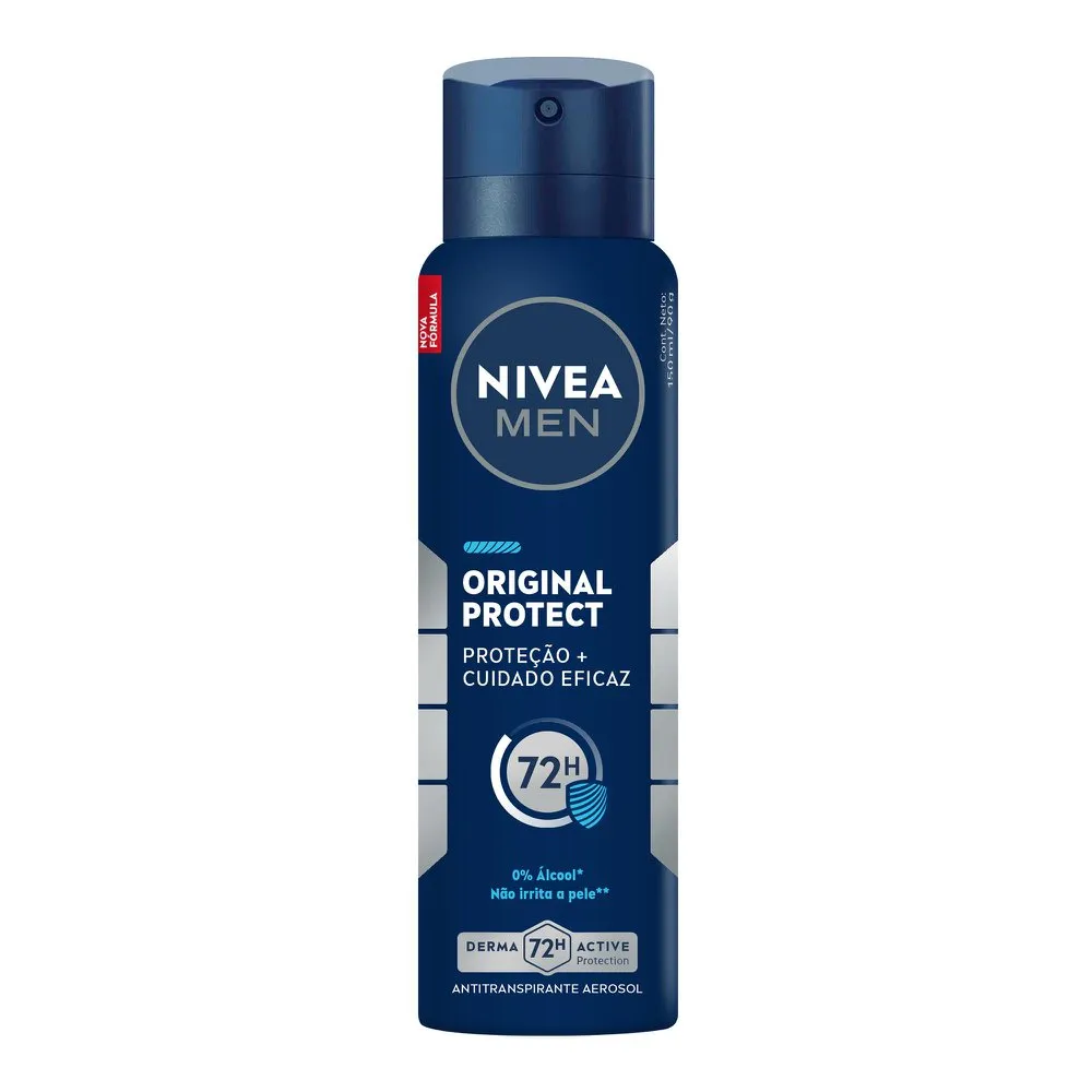 Desodorante Antitranspirante Nivea Men Original Protect 72h Aerossol 150ml