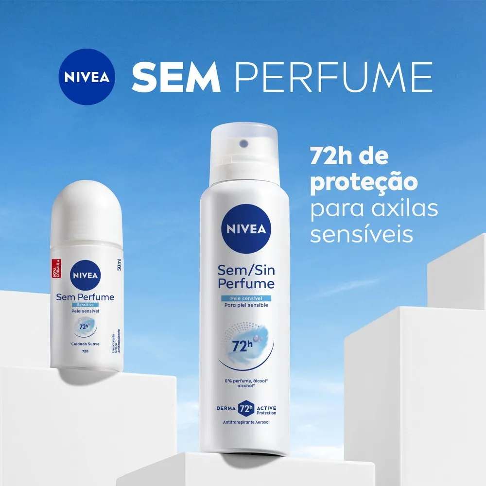 Desodorante Antitranspirante Nivea Sensitive 48h Sem Perfume Roll-On 50ml — foto 2