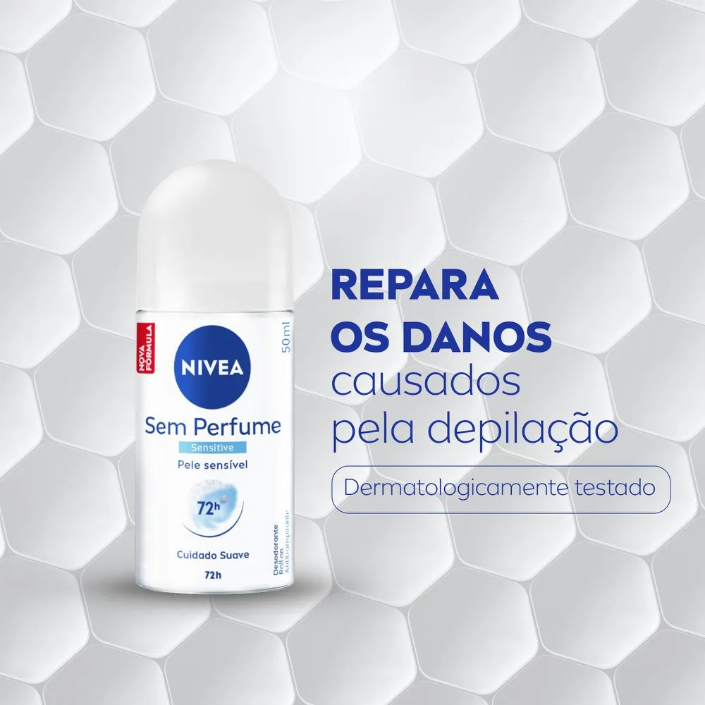 Desodorante Antitranspirante Nivea Sensitive 48h Sem Perfume Roll-On 50ml — foto 6
