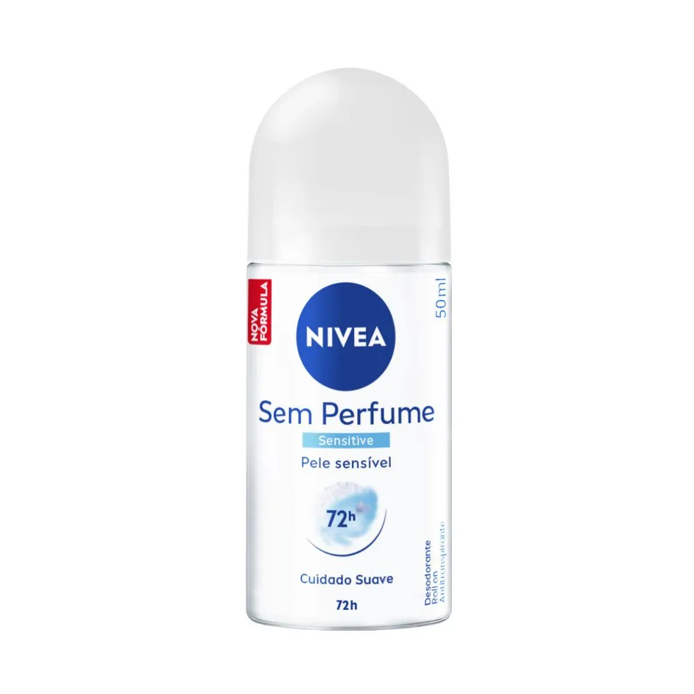Desodorante Antitranspirante Nivea Sensitive 48h Sem Perfume Roll-On 50ml