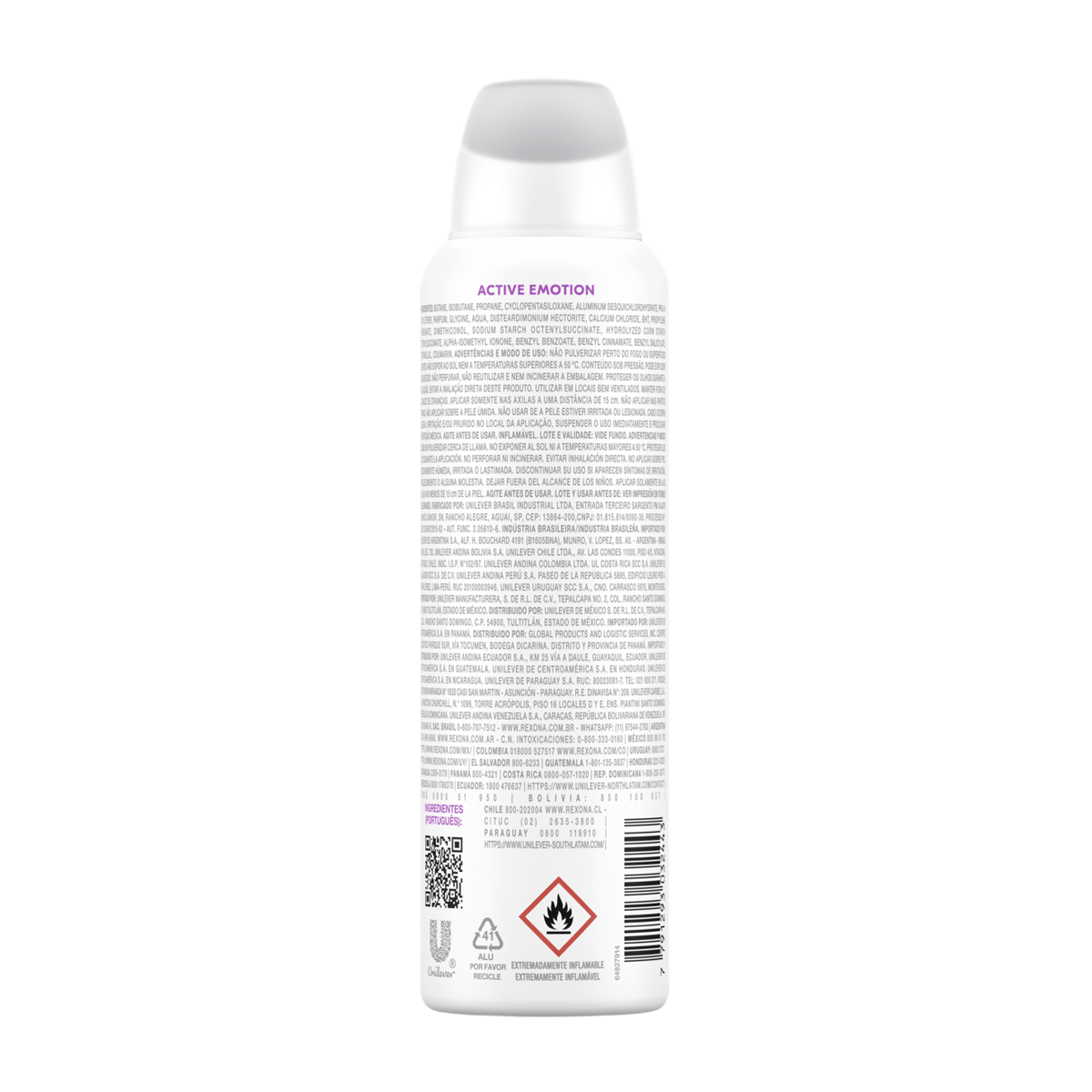 Desodorante Antitranspirante Rexona Active Emotion 72h Aerossol 150ml — foto 3