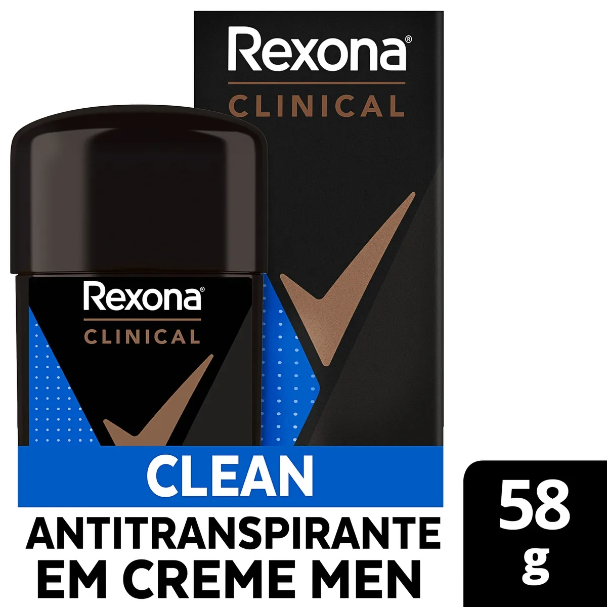 Desodorante Antitranspirante Rexona Clinical Clean 96h Creme 58g