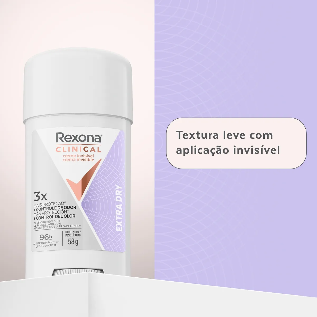 Desodorante Antitranspirante Rexona Clinical Extra Dry 96h Creme 58g — foto 4