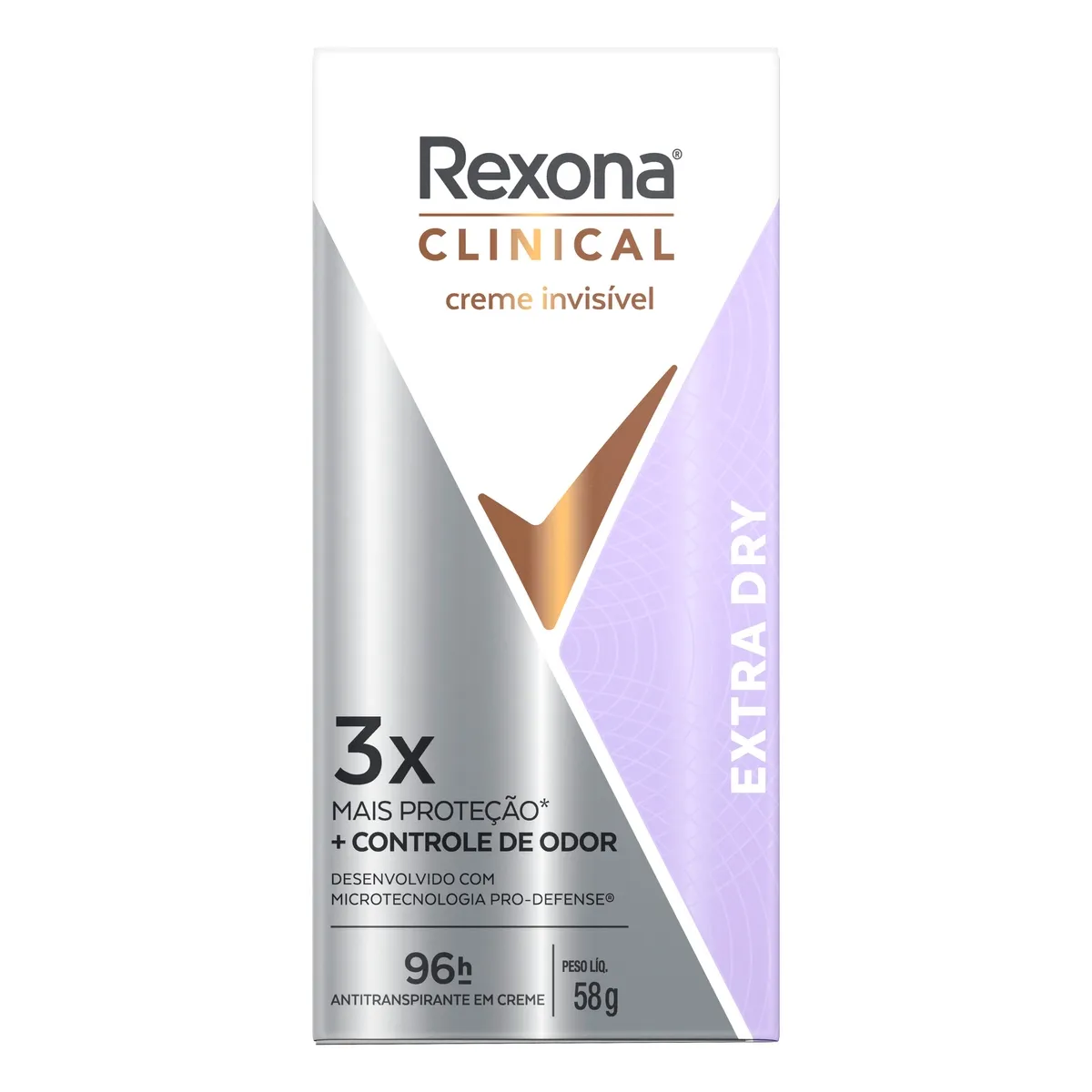 Desodorante Antitranspirante Rexona Clinical Extra Dry 96h Creme 58g — foto 2