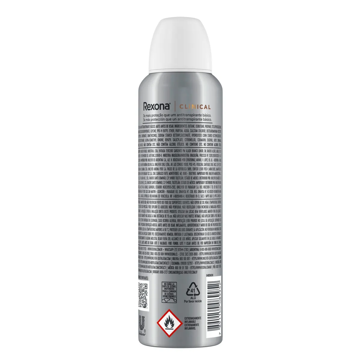 Desodorante Antitranspirante Rexona Clinical Refresh 96h Aerossol 150ml — foto 3