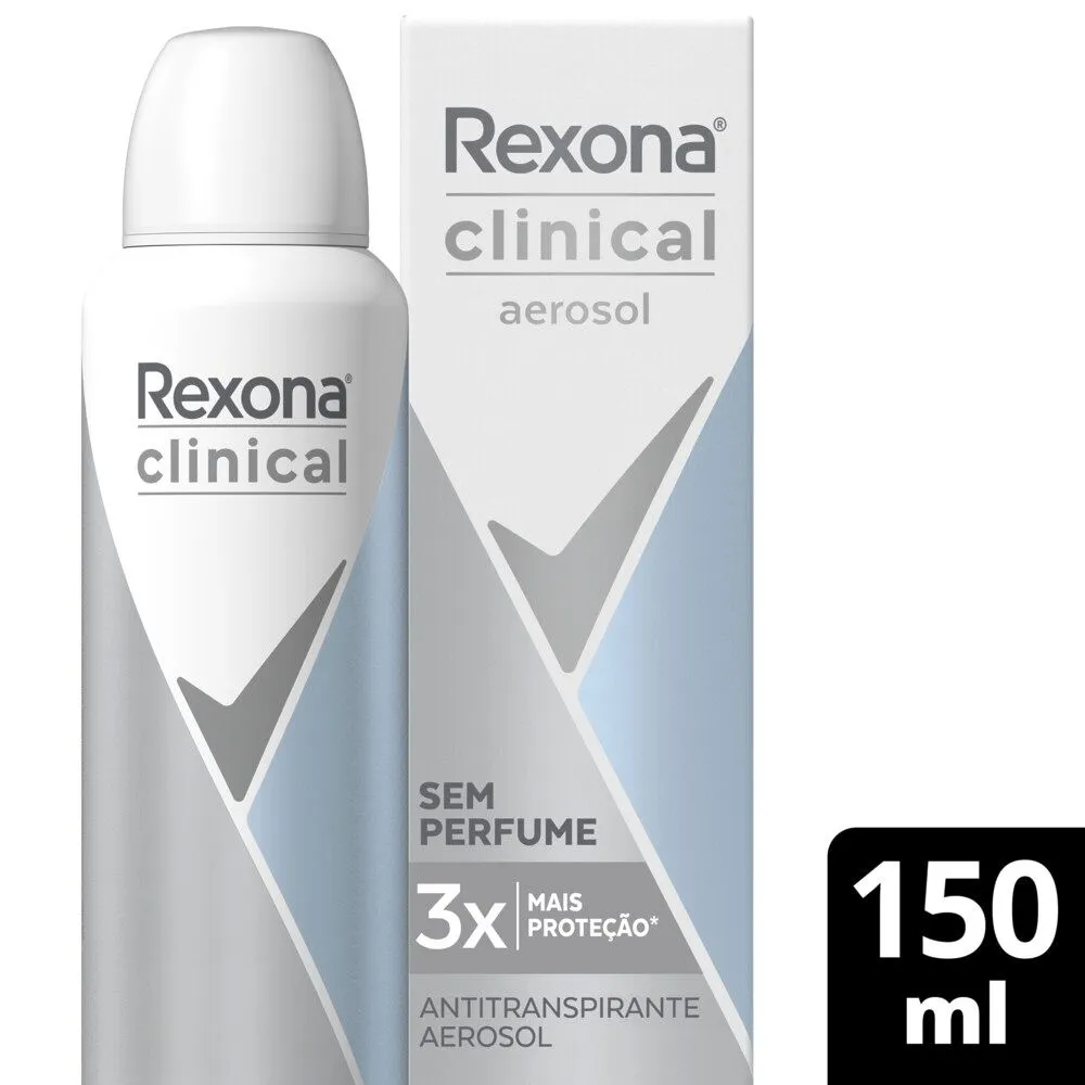 Desodorante Antitranspirante Rexona Clinical sem Perfume 96h Aerossol 150ml — foto 2