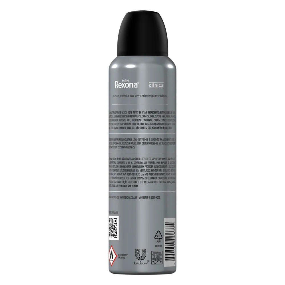 Desodorante Antitranspirante Rexona Clinical Sport 96h Aerossol 150ml — foto 3