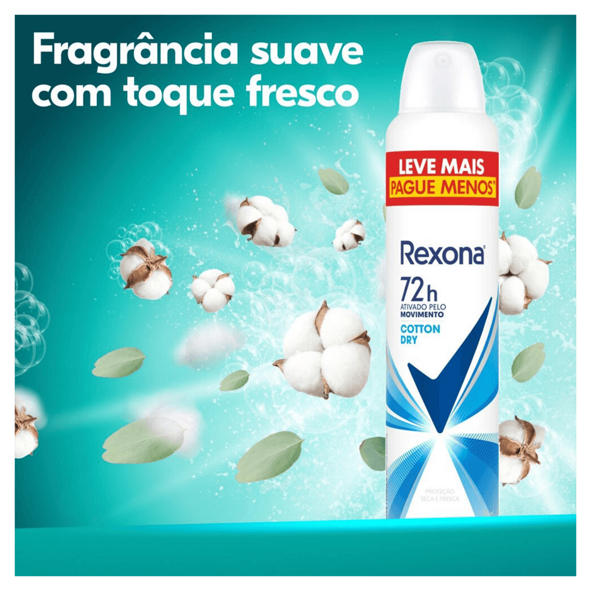 Desodorante Antitranspirante Rexona Cotton Dry 72h Aerossol 250ml — foto 5