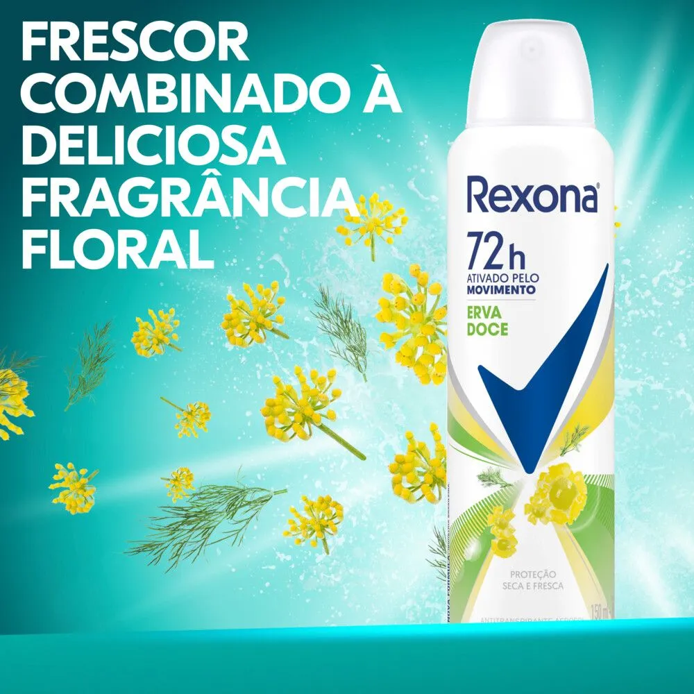 Desodorante Antitranspirante Rexona Erva Doce 72h Aerossol150ml — foto 5