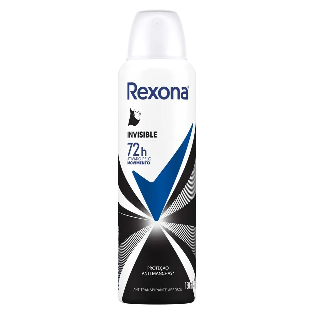 Desodorante Antitranspirante Rexona Invisible 72h Aerossol 150ml — foto 2