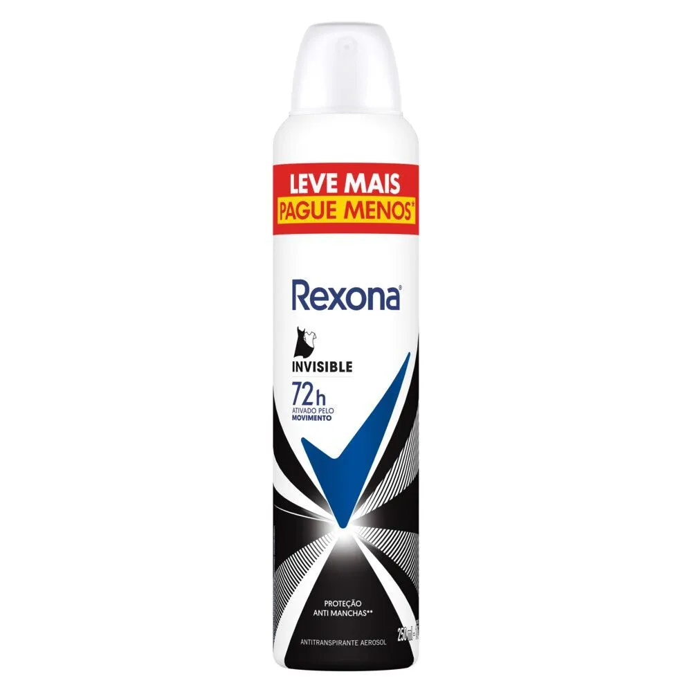 Desodorante Antitranspirante Rexona Invisible 72h Aerossol 250ml — foto 2