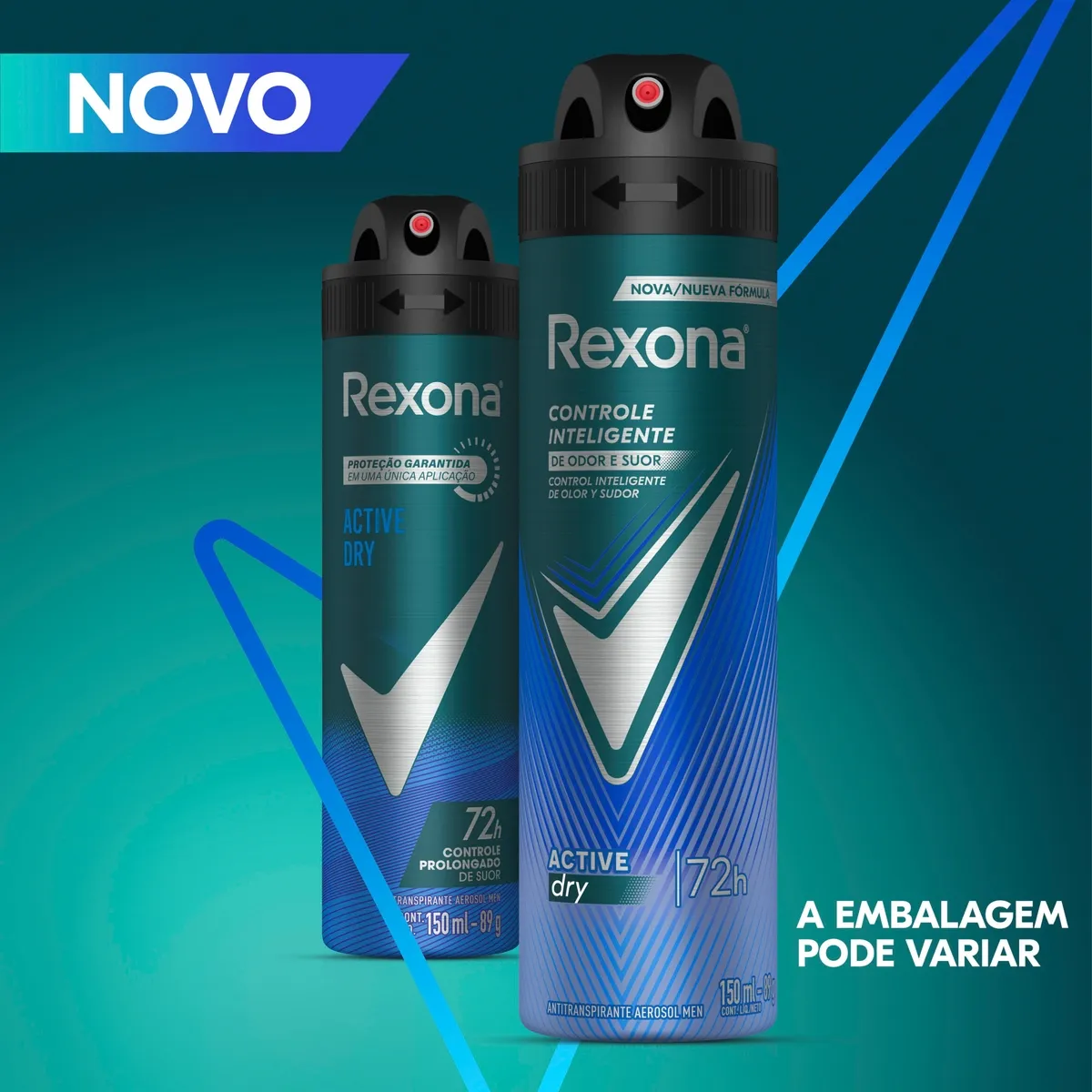 Desodorante Antitranspirante Rexona Men Active Dry 72h Aerossol 150ml — foto 6