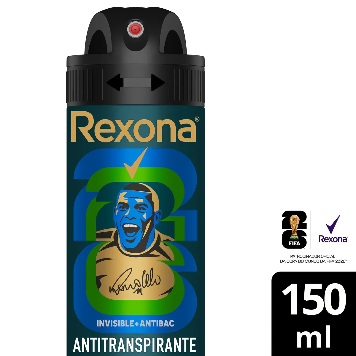 Desodorante Antitranspirante Rexona Men Antibacterial + Invisible 72h Aerossol 150ml