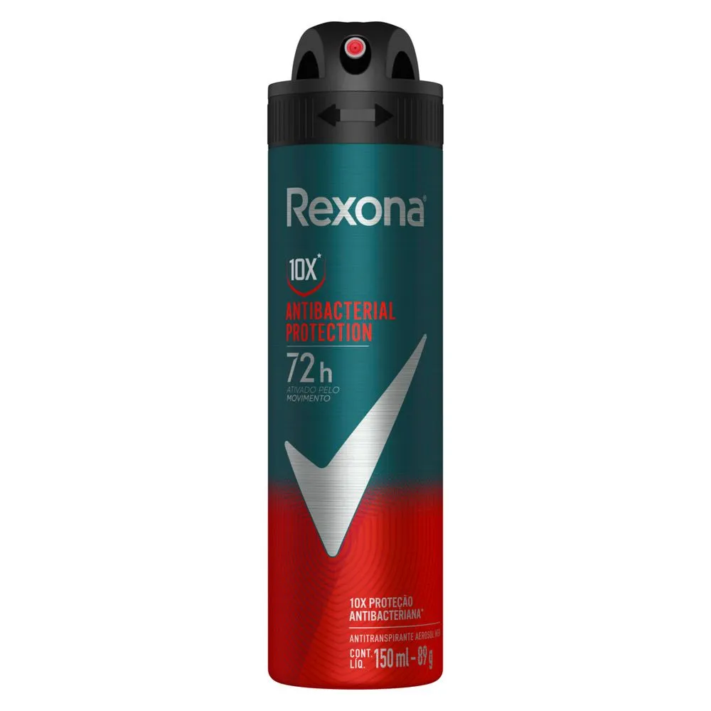 Desodorante Antitranspirante Rexona Men Antibacterial Protection 72h Aerossol 150ml — foto 2