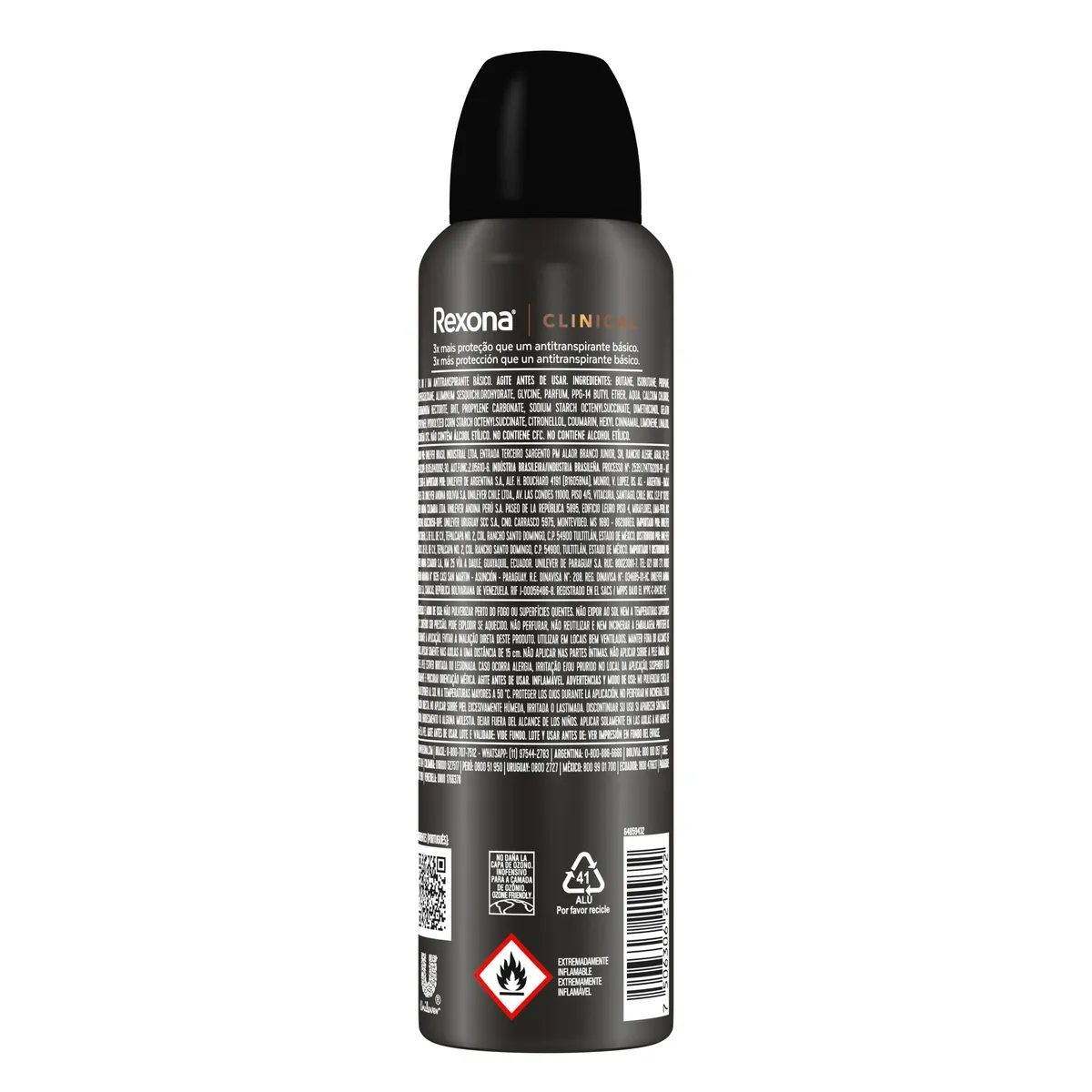 Desodorante Antitranspirante Rexona Men Clinical Clean 96h Aerossol 150ml — foto 3