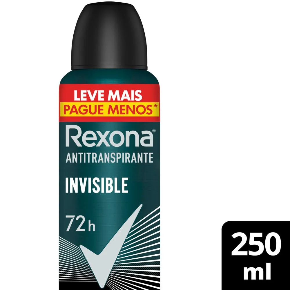 Desodorante Antitranspirante Rexona Men Invisible 48h Aerossol 250ml