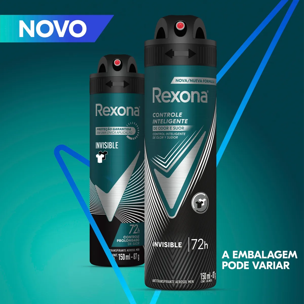 Desodorante Antitranspirante Rexona Men Invisible 72h Aerossol 150ml — foto 7