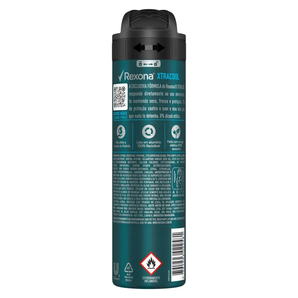 Desodorante Antitranspirante Rexona Men Xtracool 72h Aerossol 150ml — foto 3