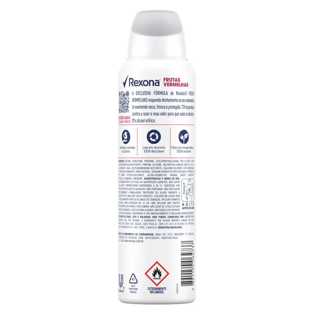 Desodorante Antitranspirante Rexona MotionSense Frutas Vermelhas 48h Aerossol 150ml — foto 3