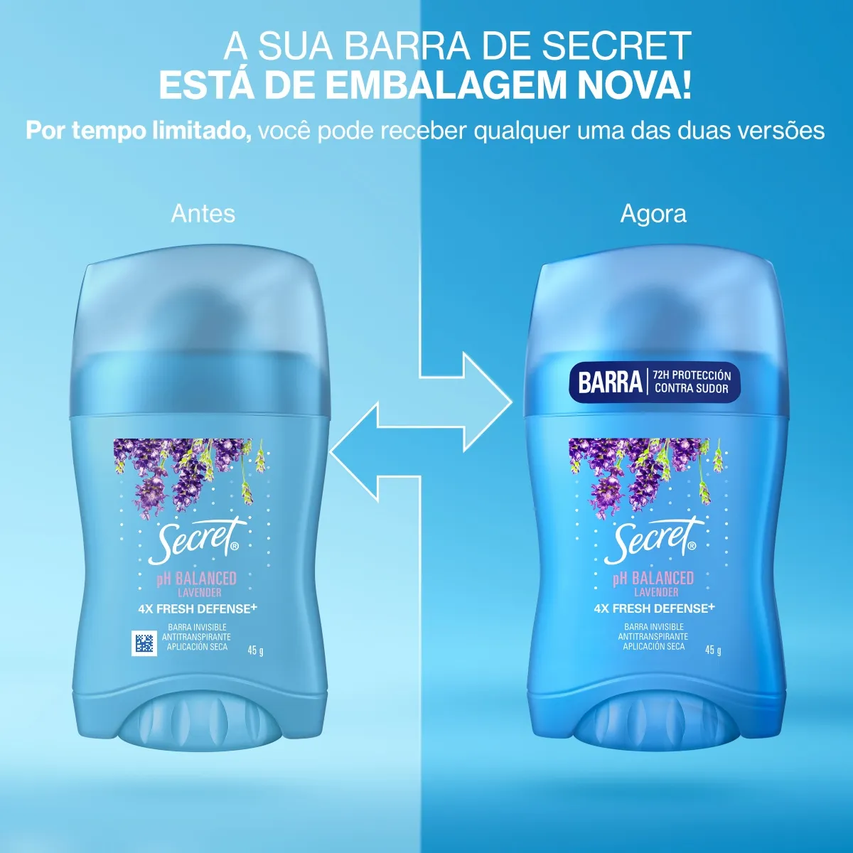Desodorante Antitranspirante Secret pH Balanceado Lavanda Stick 45g — foto 4
