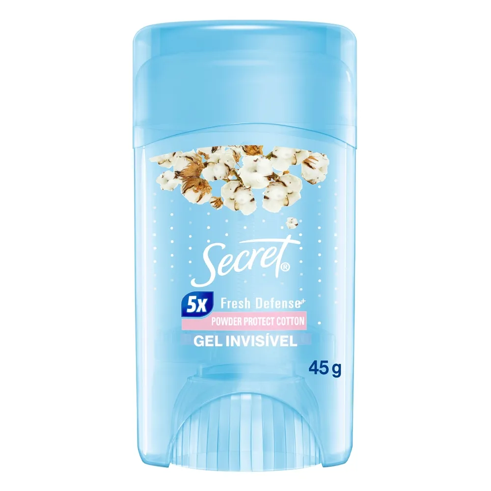 Desodorante Antitranspirante Secret Proteção de Algodão Gel Stick 45g