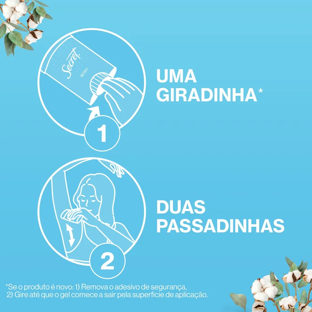 Desodorante Antitranspirante Secret Proteção de Algodão Gel Stick 45g — foto 7