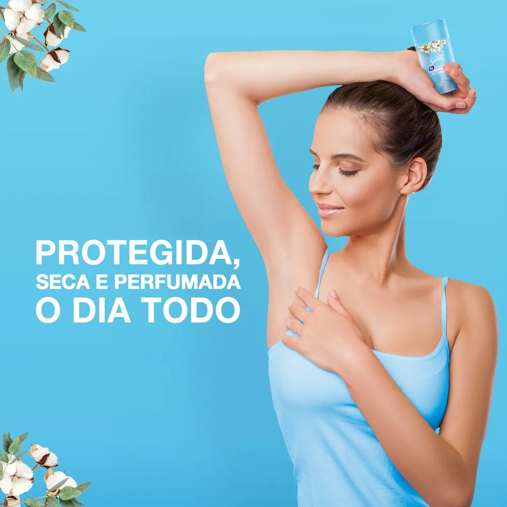 Desodorante Antitranspirante Secret Proteção de Algodão Gel Stick 45g — foto 5