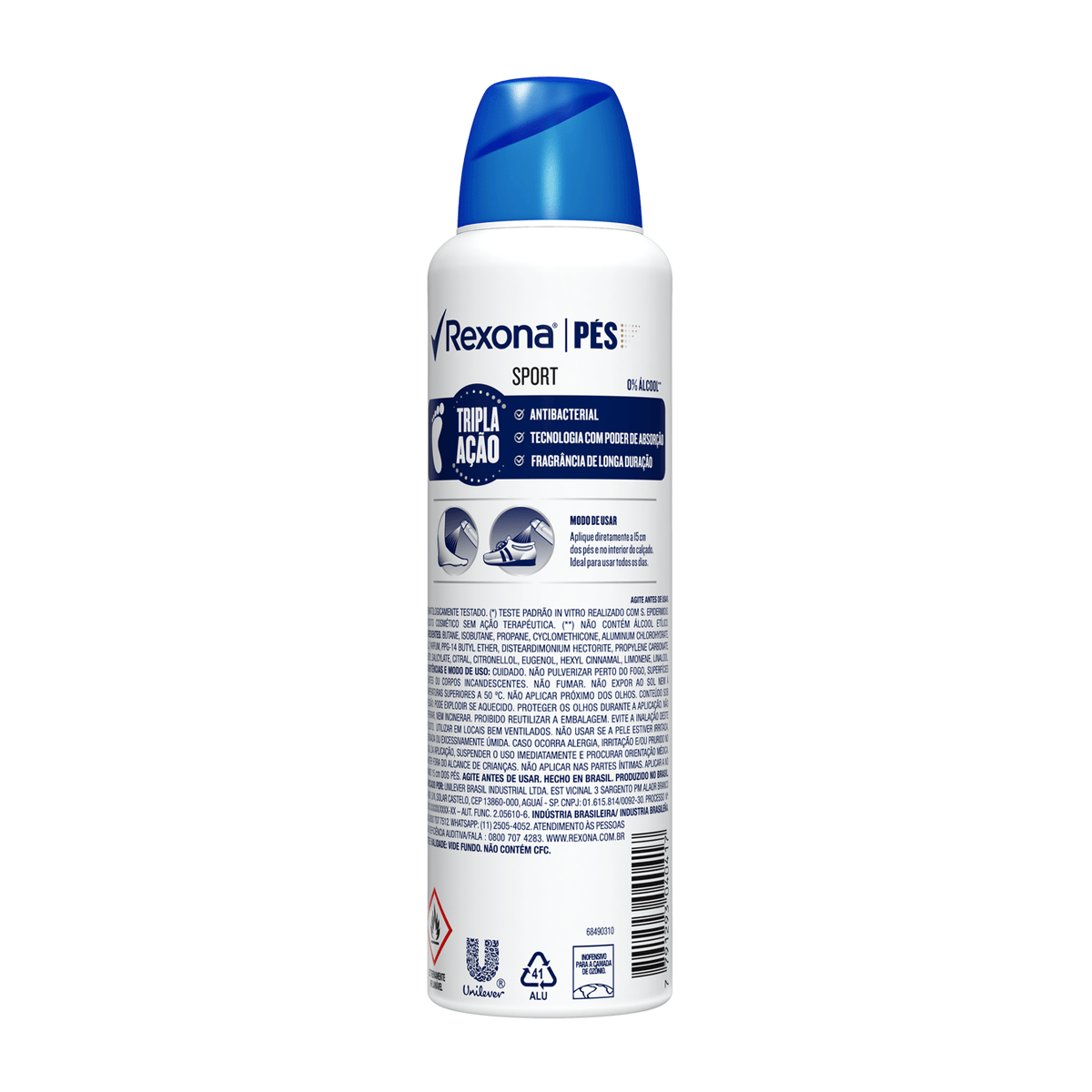Desodorante para os Pés Rexona Sport Antibac 48h Aerossol 153ml — foto 2