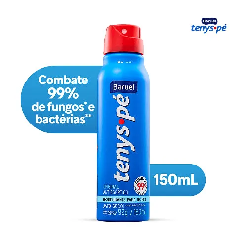 Desodorante para os Pés Tenys Pé Original Antisséptico Jato Seco Aerossol 150ml