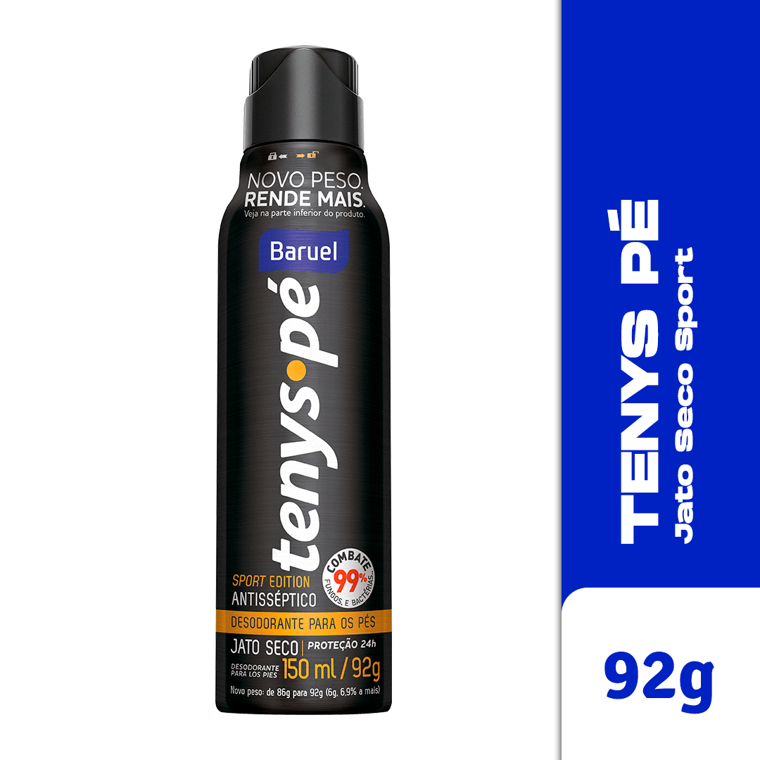 Desodorante para os Pés Tenys Pé Sport Edition Antisséptico Jato Seco Aerossol 150ml