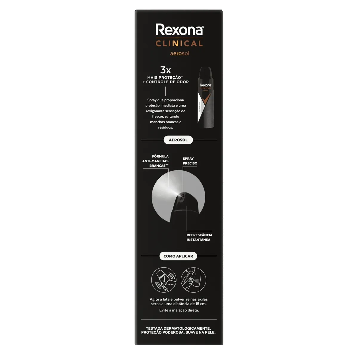 Desodorante Rexona Clinical Invisible Men Aerosol 150ml — foto 3