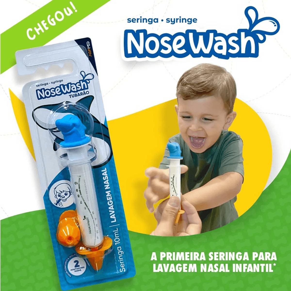 Dispositivo de Lavagem Nasal Nosewash Tubarão 10ml + 2 Adaptadores — foto 2