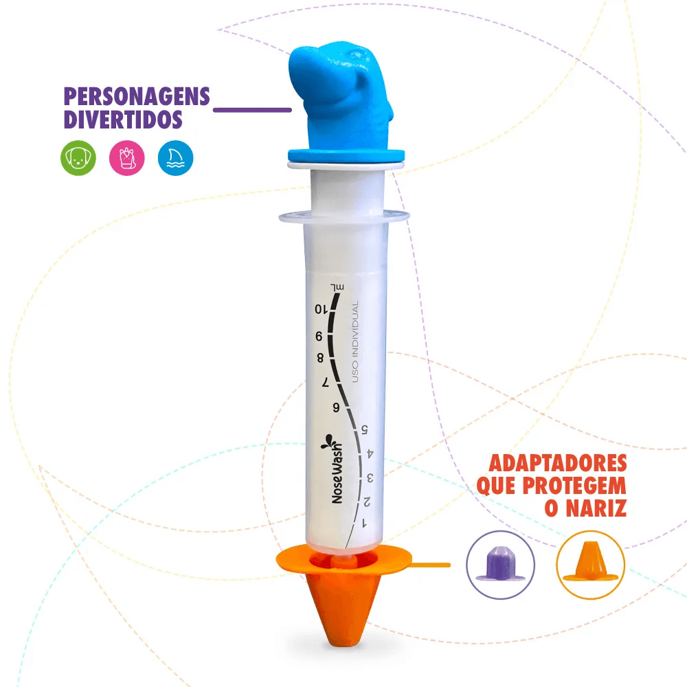 Dispositivo de Lavagem Nasal Nosewash Tubarão 10ml + 2 Adaptadores — foto 3