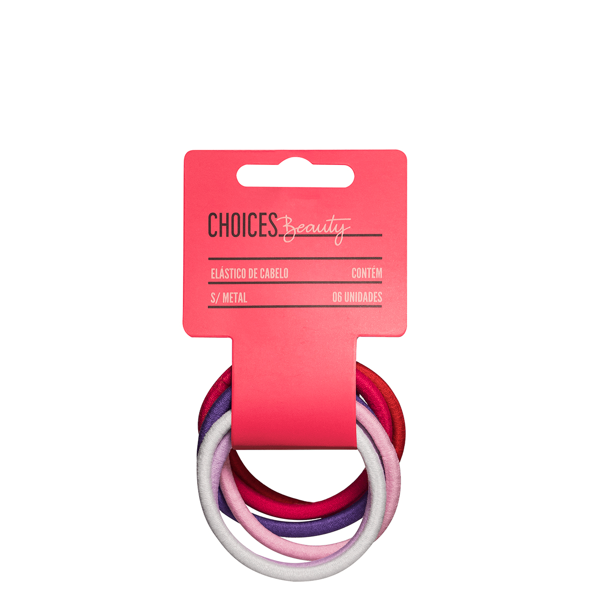 Elástico cabelo Choices Color Com 6 Unidades