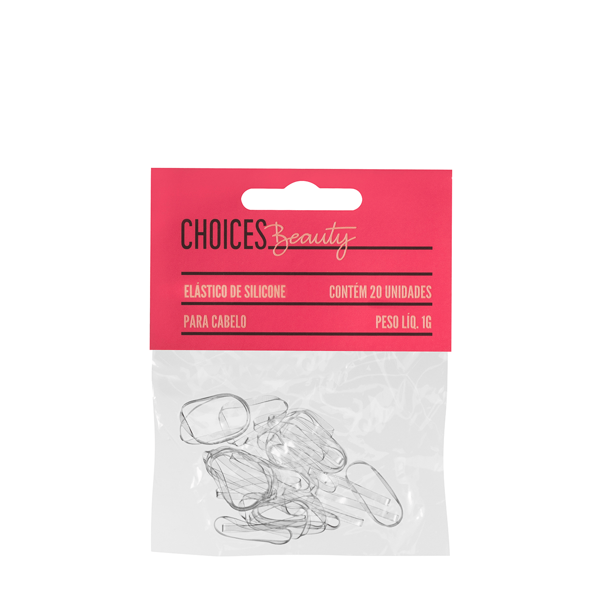 Elástico cabelo Choices Transparente tamanho g
