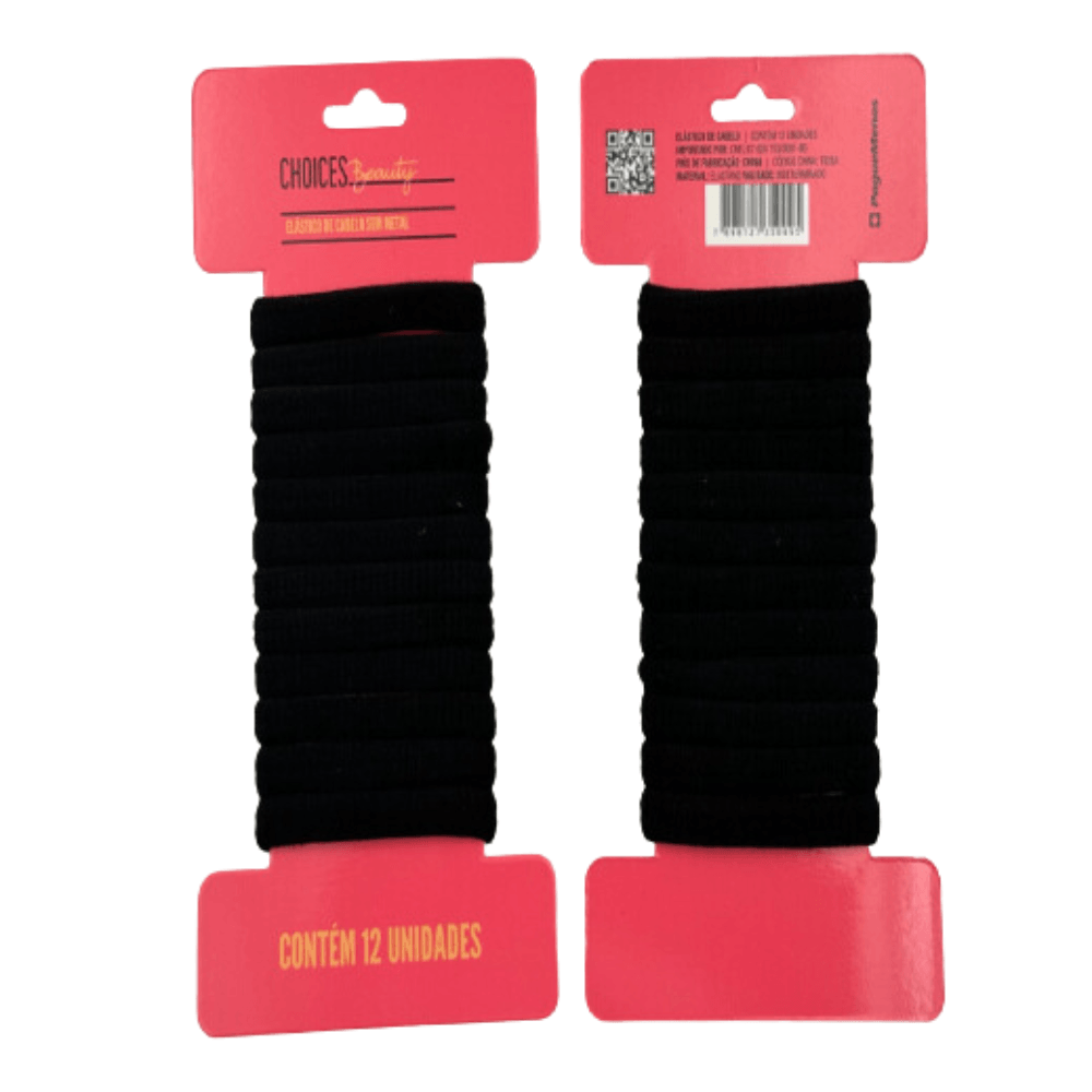 Elastico De Cabelo choices beauty Preto 12 Unidades
