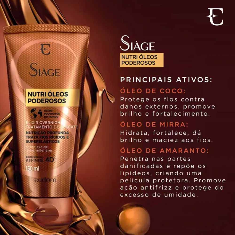 Elixir Capilar Eudora Siàge Nutri Óleos Poderosos Overnight 150ml — foto 2