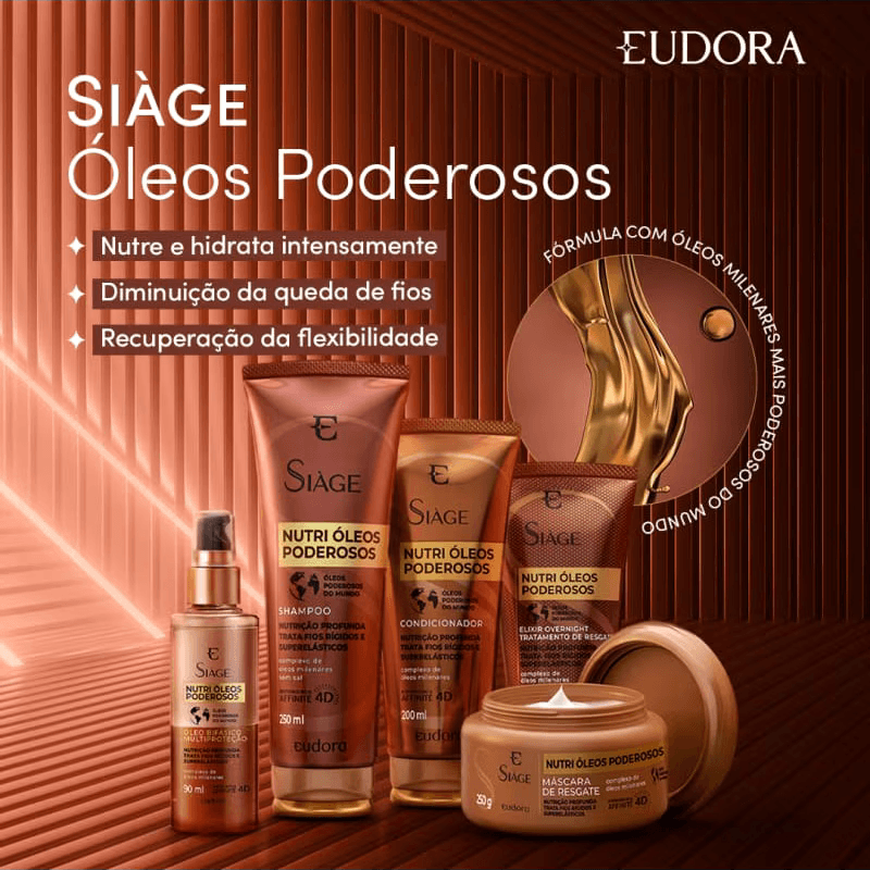 Elixir Capilar Eudora Siàge Nutri Óleos Poderosos Overnight 150ml — foto 4