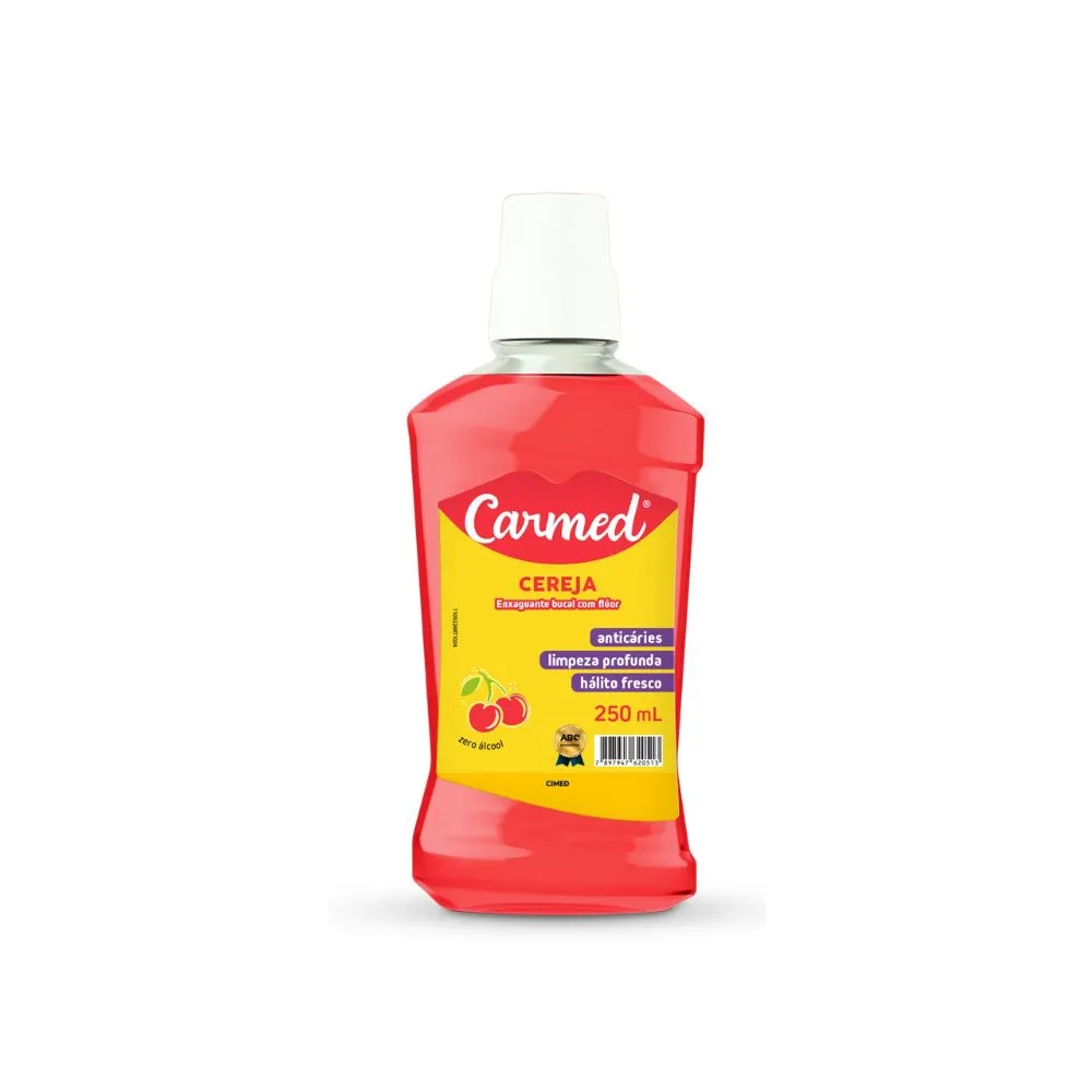 Enxaguante Bucal Carmed com Flúor Sabor Cereja 250ml