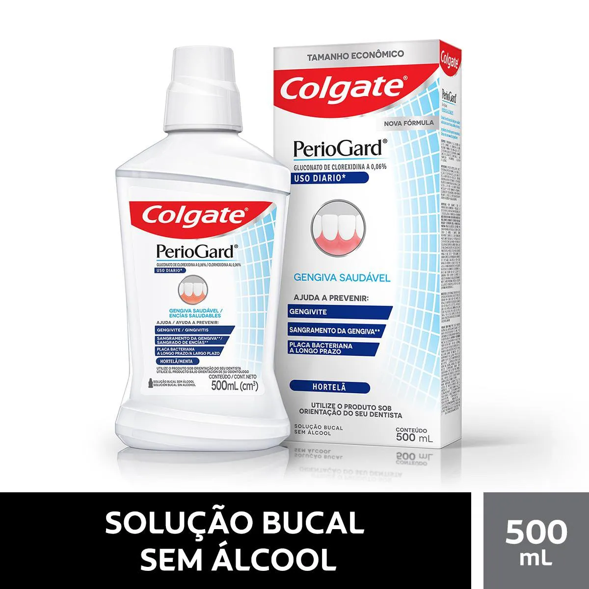 Enxaguante Bucal Colgate PerioGard Uso Diário Sem Álcool 500ml