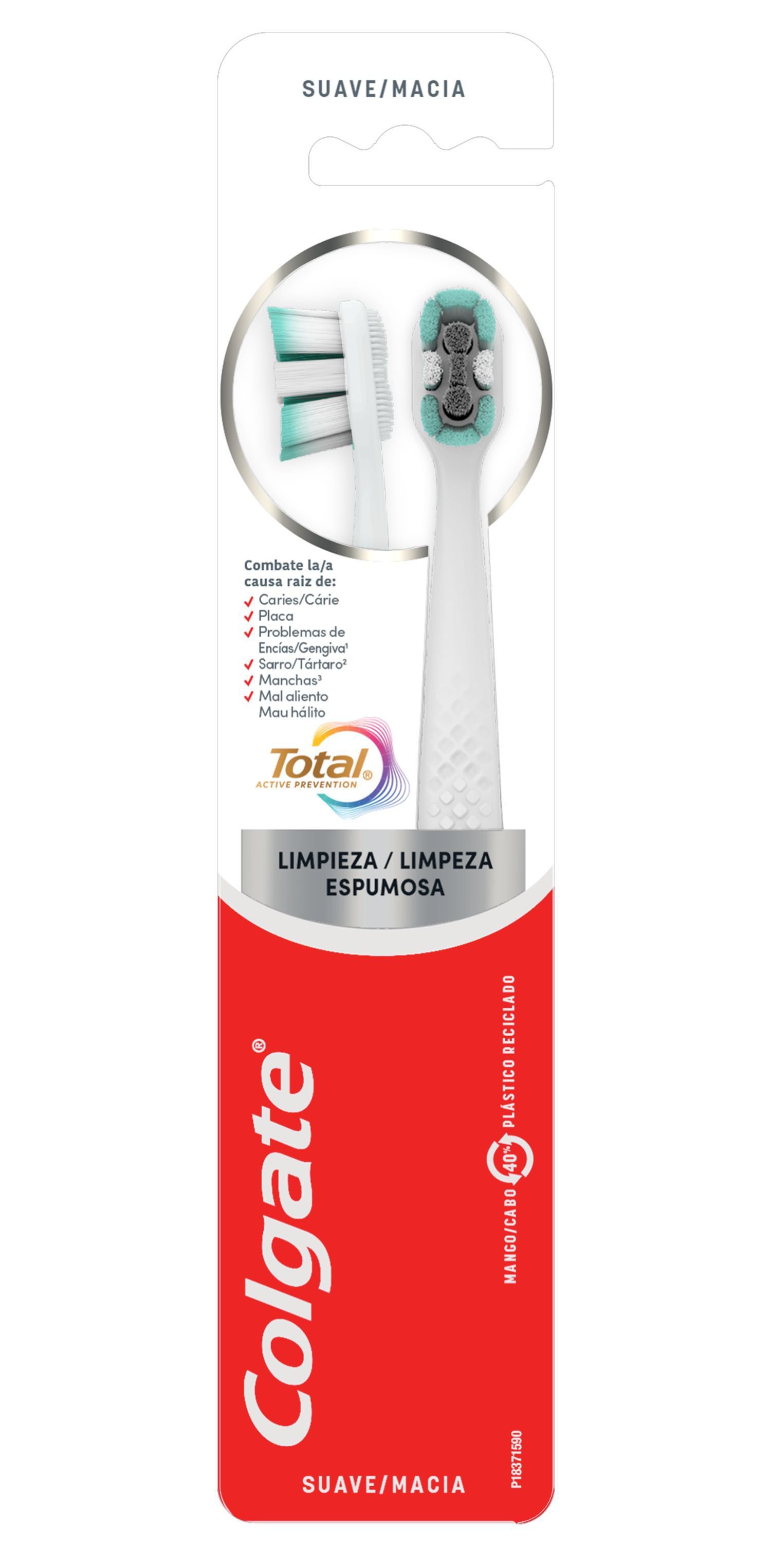Escova Dental Colgate Total Limpeza Espumosa Cerdas Macia 2 Unidades