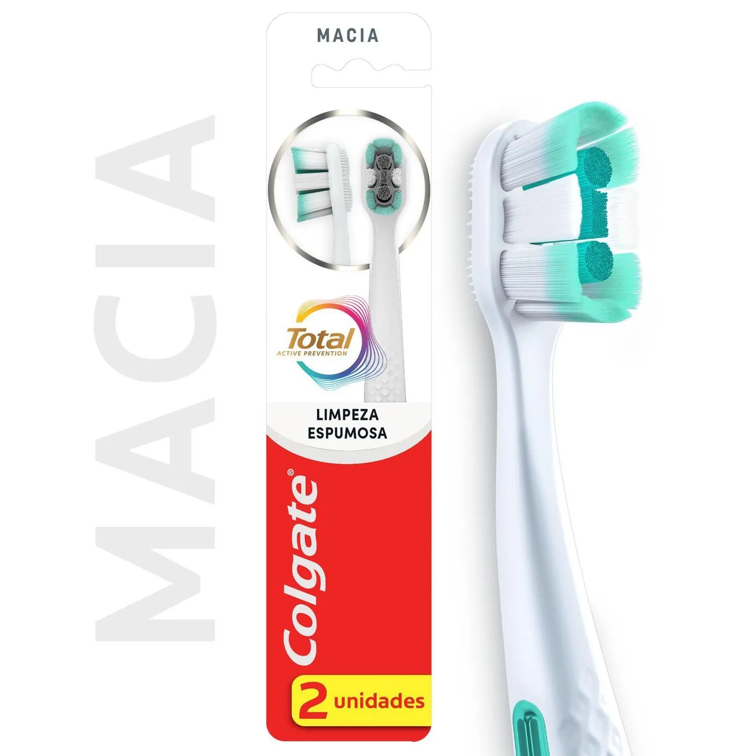 Escova Dental Colgate Total Limpeza Espumosa Cerdas Macia 2 Unidades — foto 8