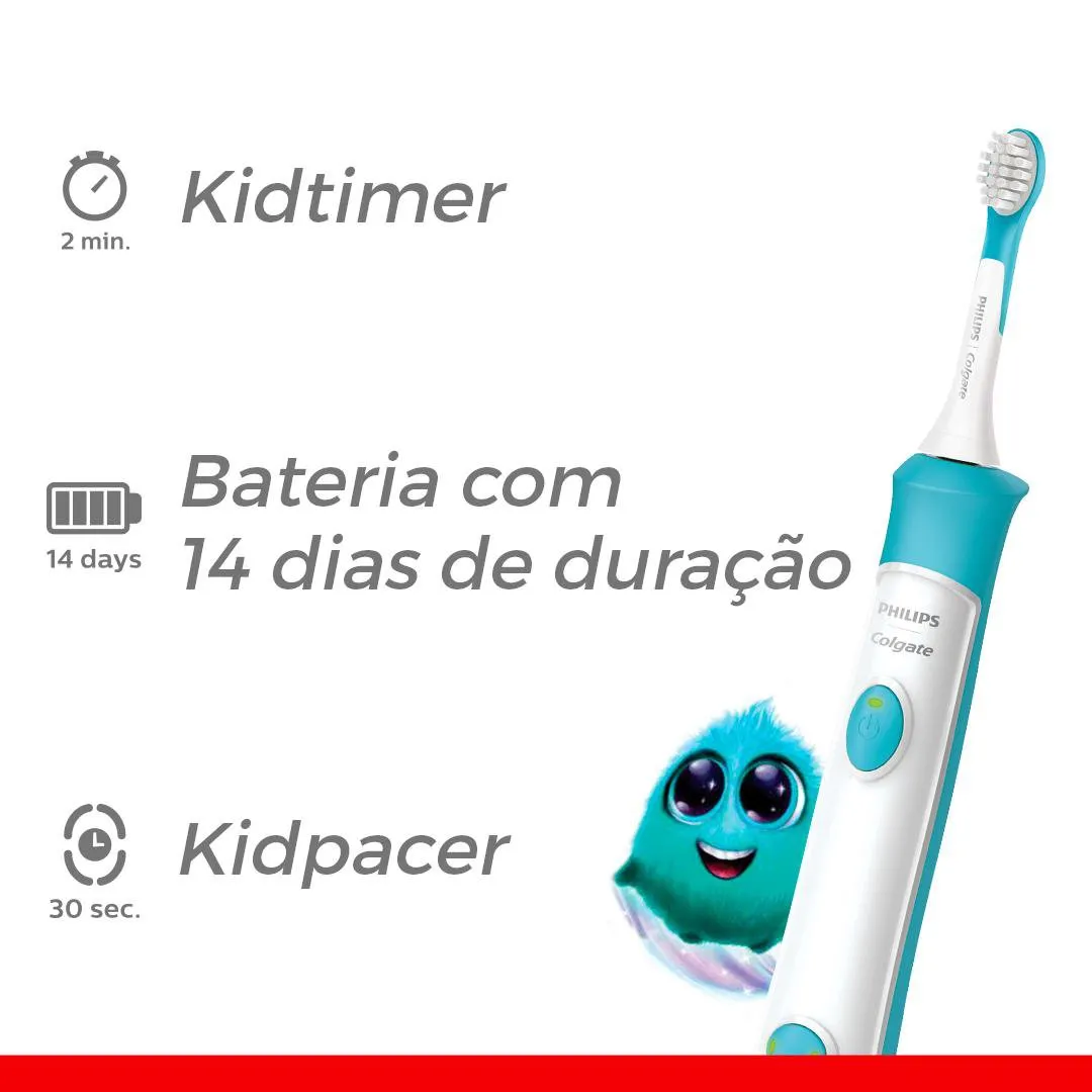 Escova Dental Elétrica Kids Philips Colgate SonicPro Bivolt 1 Unidade — foto 8