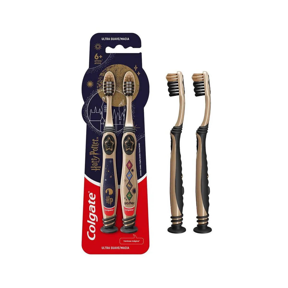 Escova Dental Infantil Colgate Ultramacia Harry Potter 6 Anos 2 Unidades