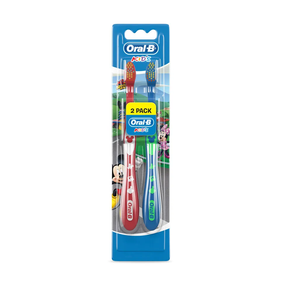 Escova Dental Infantil Oral-B Mickey & Minnie Cerdas Macias 2 Unidades